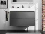 HANSGROHE Xevolos E Waschtischunterschrank 980 mm Eiche Dunkel Mattweiß mit PushOpen und SoftClose