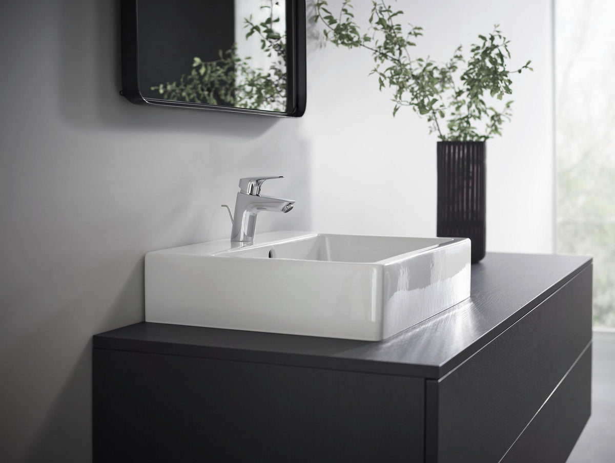 HANSGROHE Logis Einhebel-Waschtischmischer DN 15 mit 3,5 l/min LowFlow und Zugstangen-Ablaufgarnitur, Chrom