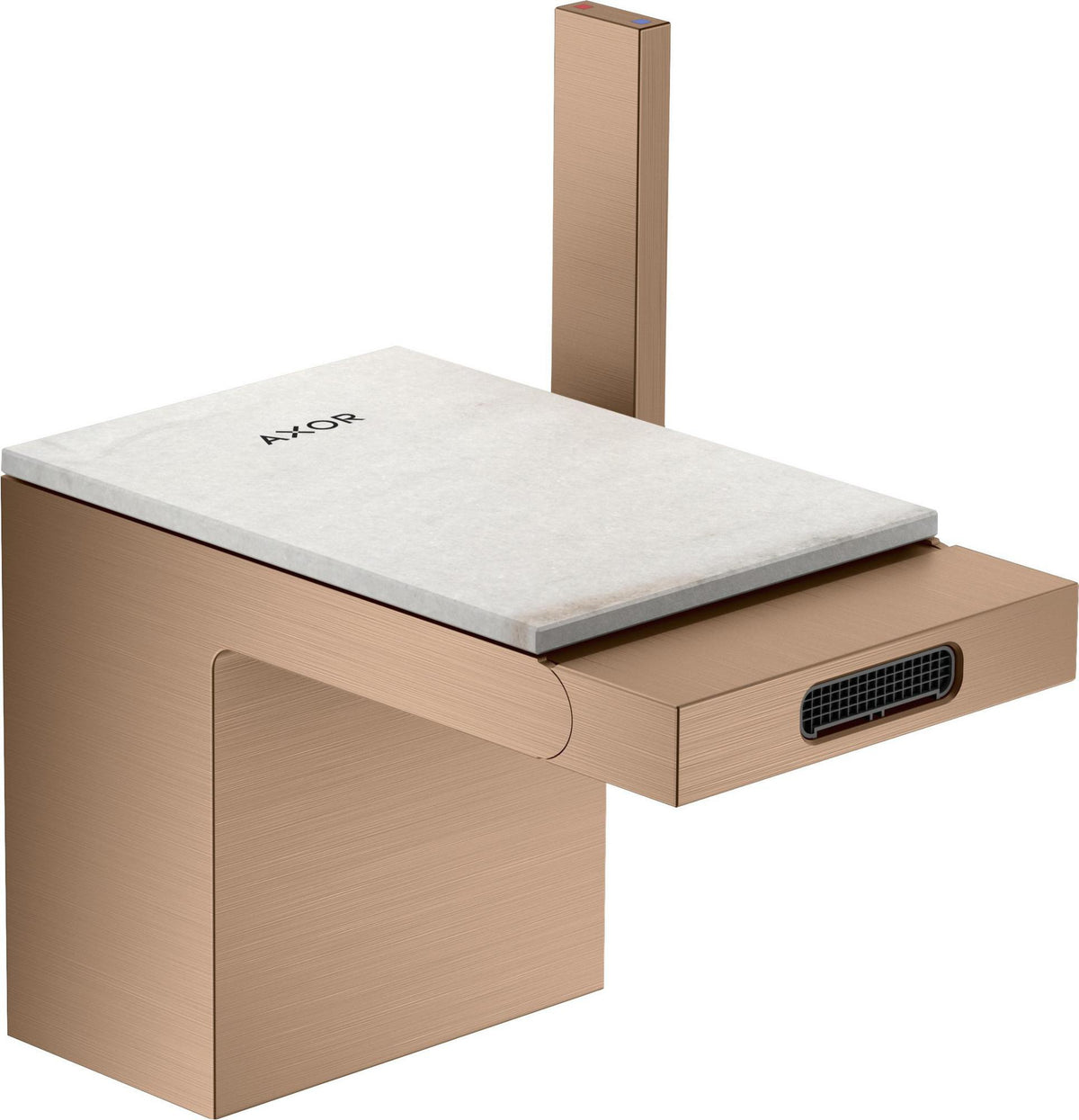 AXOR MYEDITION Einhebel-Bidetmischer ohne Platte polished gold optic mit Push-Open Ablaufgarnitur