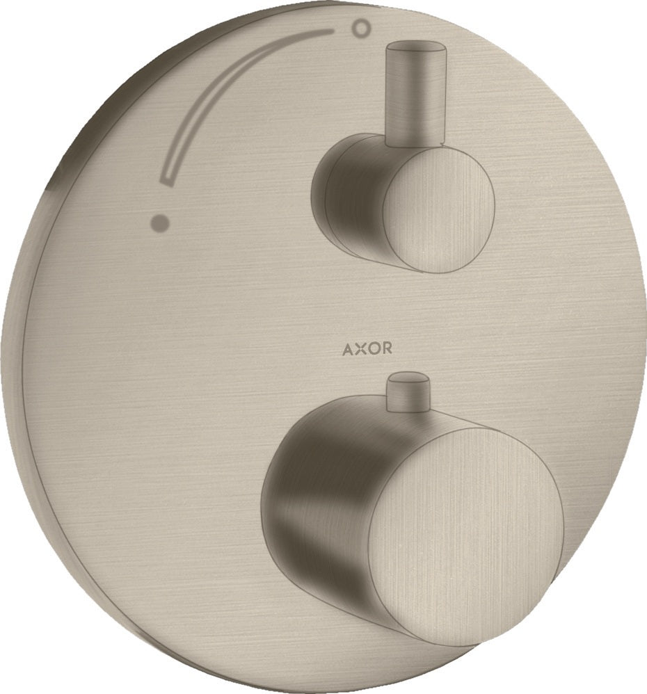AXOR UNO² Thermostatbatterie Unterputz mit Absperrventil Chrom – 1 Verbraucher, Temperaturbegrenzer