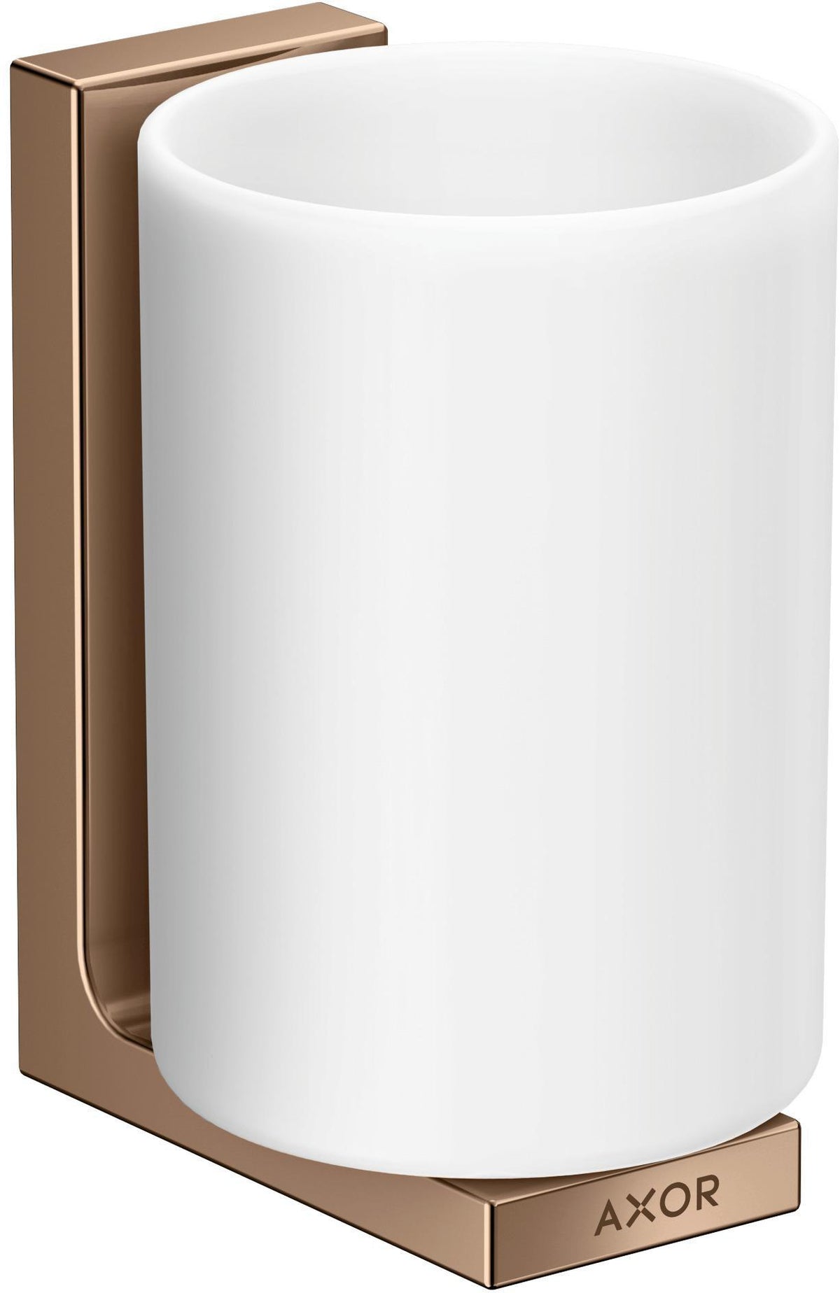 AXOR Universal Zahnputzbecher polished gold optic – Wandmontage, Metall & Glas, verdeckte Befestigung