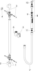HANSGROHE AXOR Starck Organic Brauseset mit 2jet Stabhandbrause, chrom