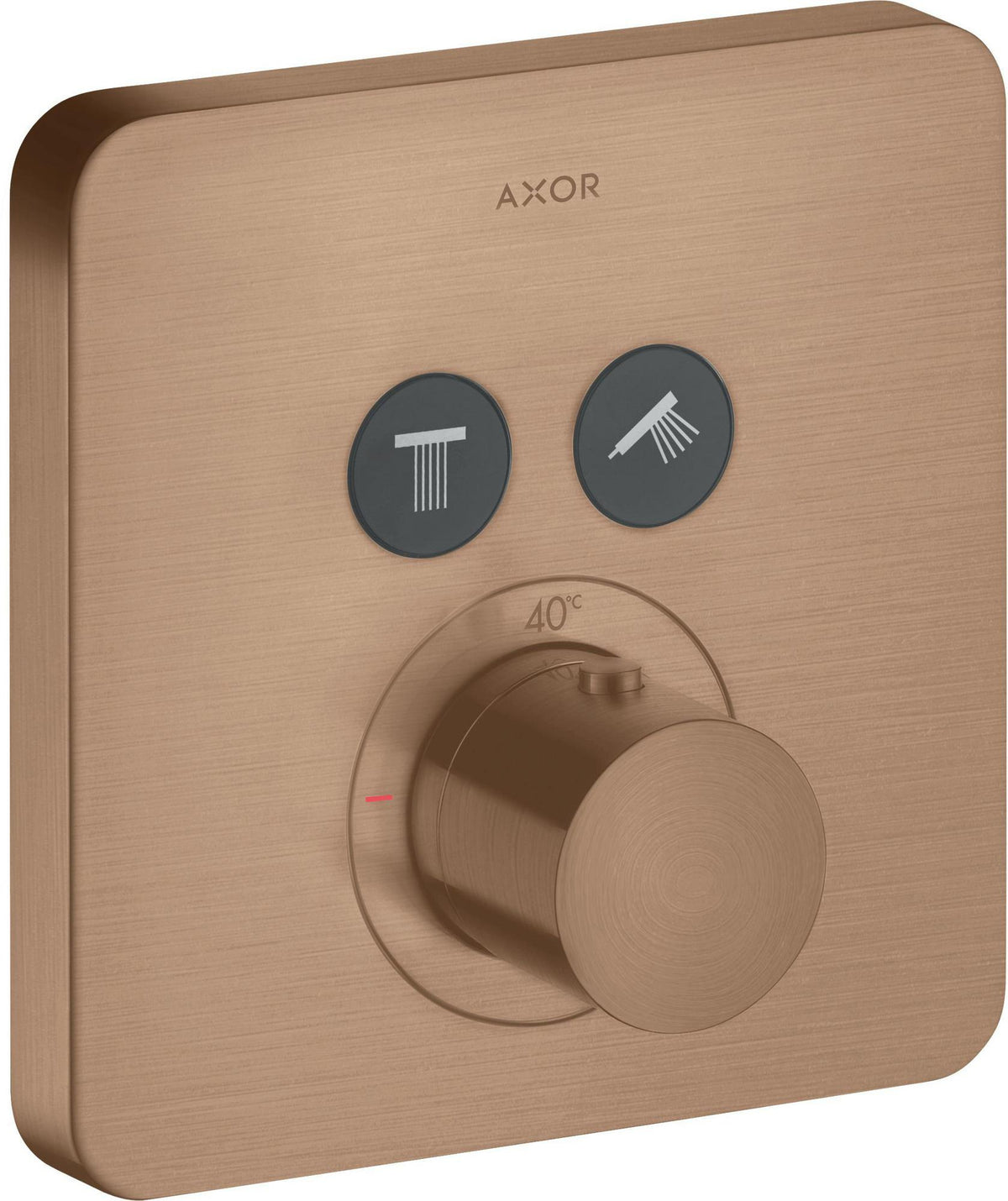 AXOR ShowerSelect Soft Thermostat für 2 Verbraucher – Chrom, Select-Button, quadratisch