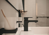 HANSGROHE Vernis Shape 100 Einhebel-Waschtischmischer mattschwarz mit Zugstangen-Ablaufgarnitur