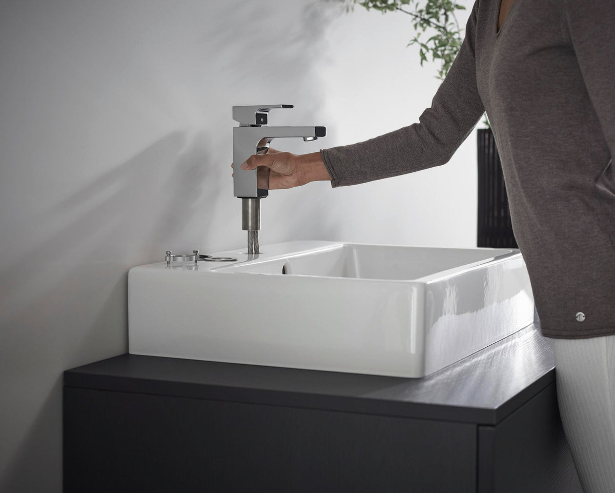 Hansgrohe VERNIS Shape 100 Einhebel-Waschtischmischer mit Zugstangen-Ablaufgarnitur, chrom