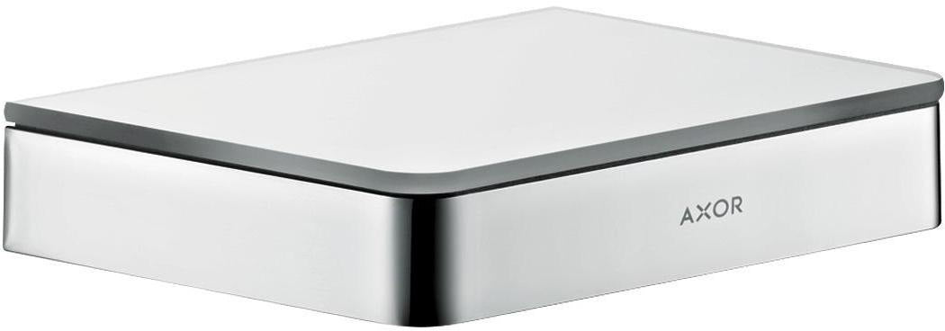 AXOR Universal Softsquare Ablage 150 mm Chrom – Sicherheitsglas, verdeckte Wandmontage