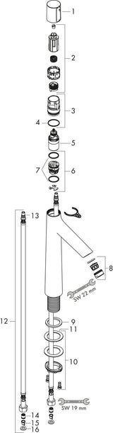 HANSGROHE Talis Select S Einhebel-Waschtischmischer 190 mit Zugstangen-Ablaufgarnitur, chrom
