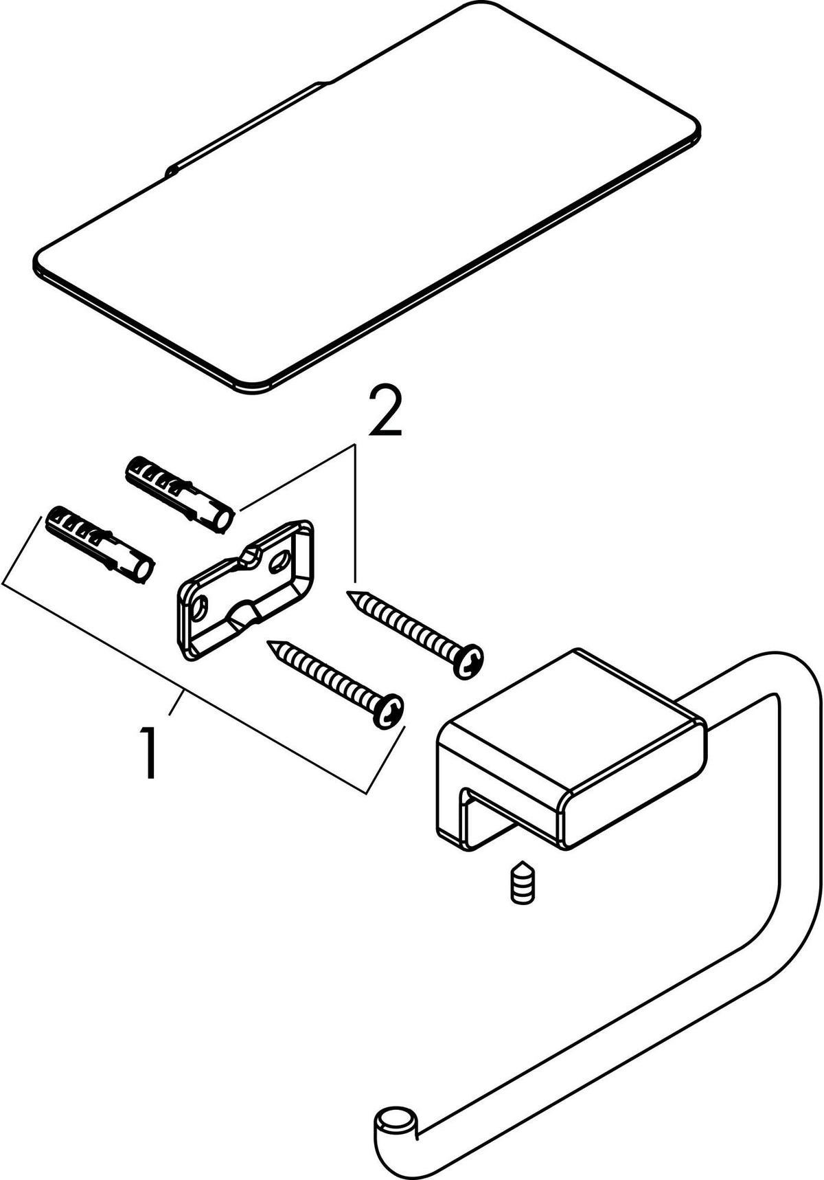 HANSGROHE AddStoris Papierrollenhalter mit Ablage – Chrom, Wandmontage, verdeckte Befestigung