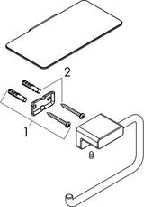 HANSGROHE AddStoris Papierrollenhalter mit Ablage – Chrom, Wandmontage, verdeckte Befestigung