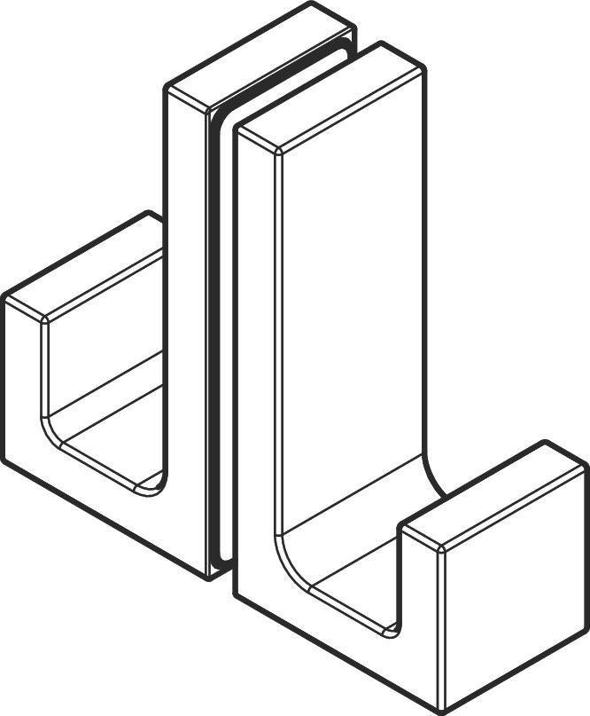 AXOR Universal Rectangular Duschtürgriff in polished gold optic – Metall, verdeckte Befestigung, 6–12 mm Glas