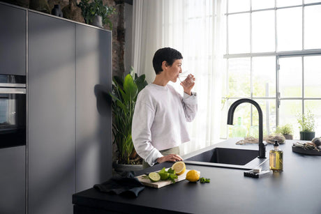 HANSGROHE SodaSystem 210 Aqittura M91 Ausziehauslauf Starter Set sBox – gefiltertes, gekühltes und sprudelndes Trinkwasser