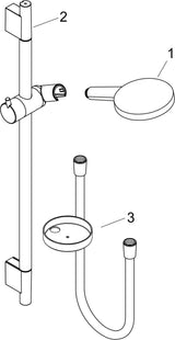 HANSGROHE Raindance Select S 120 3jet Brauseset EcoSmart mit Stange, Schlauch & Seifenschale in Chrom