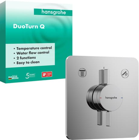 HANSGROHE Mischer DuoTurn Q Unterputz, 2 Verbraucher, chrom – Thermostatische Temperaturregelung