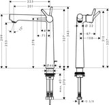 HANSGROHE Talis S Einhebel-Waschtischmischer 250 mit Zugstangen-Ablaufgarnitur, chrom