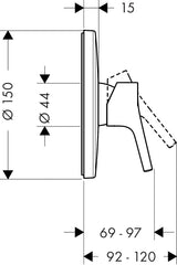 HANSGROHE Talis S Einhebel-Brausemischer DN 15 Unterputz Chrom – mit Temperaturbegrenzung