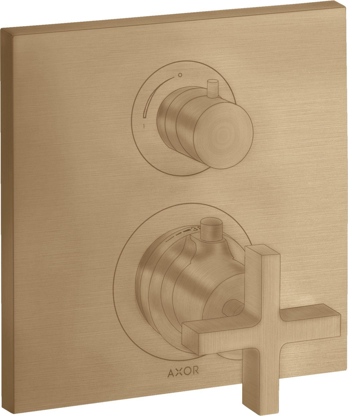 AXOR Citterio Thermostatbatterie mit Absperrventil und Kreuzgriff in Chrom