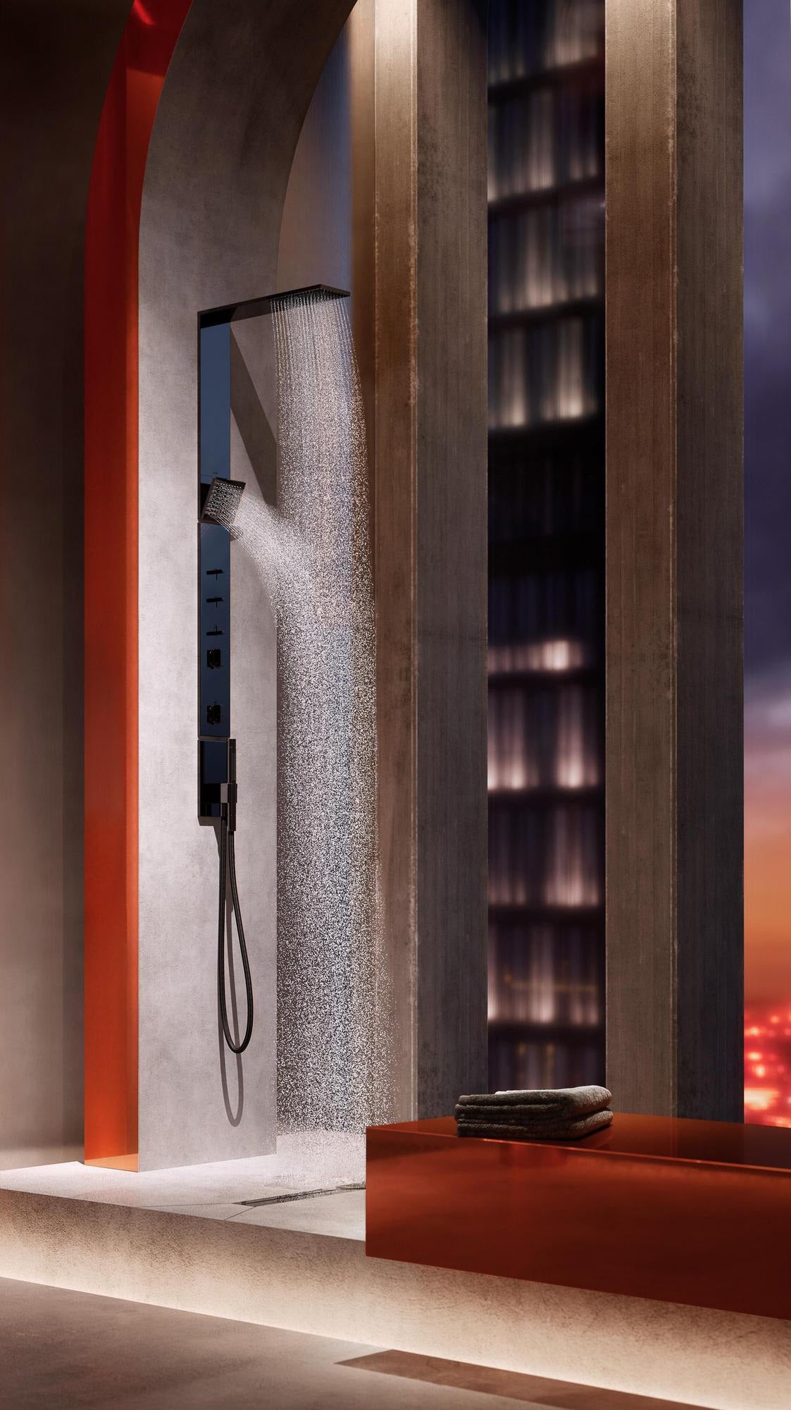 AXOR ShowerComposition Duschpaneel mit Thermostat, Kopf- und Schulterbrause Chrom