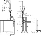 HANSGROHE SodaSystem 210 Aqittura M91 Ausziehauslauf Starter Set sBox – gefiltertes, gekühltes und sprudelndes Trinkwasser
