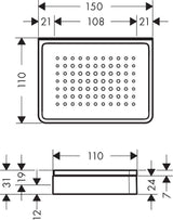 AXOR Universal Softsquare Seifenschale Wandmontage verchromt mit Keramik-Einsatz