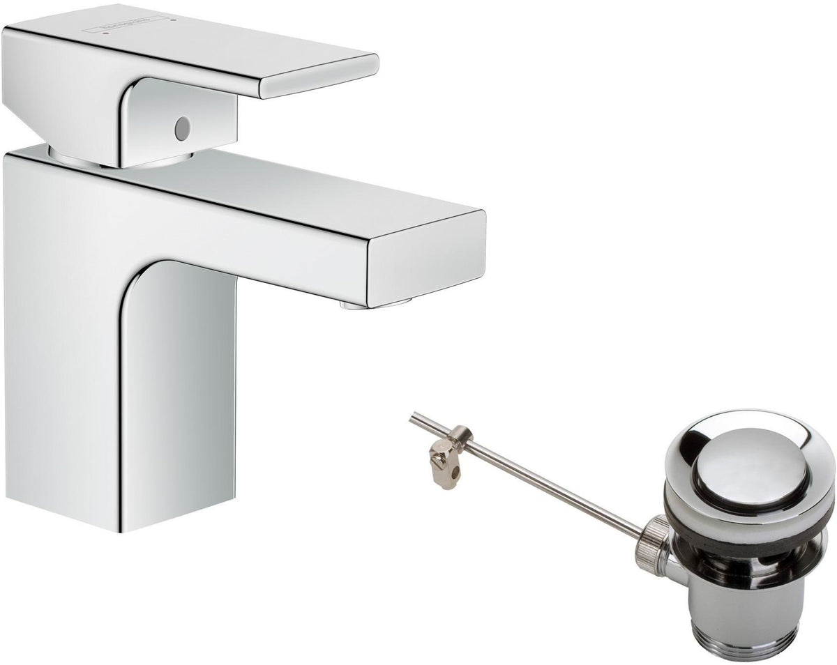 Hansgrohe VERNIS Shape 70 Einhebel-Waschtischmischer mit Zugstangen-Ablaufgarnitur, chrom