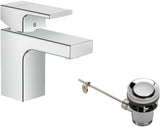 Hansgrohe VERNIS Shape 70 Einhebel-Waschtischmischer mit Zugstangen-Ablaufgarnitur, chrom