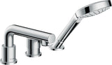HANSGROHE Talis S 3-Loch Wannenrandarmatur chrom – Einhebelmischer mit Handbrause