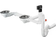 Hansgrohe Manuelle Ab- und Überlaufgarnitur Doppelbecken Granit D17-10 in Chrom – 1 1/2" Anschluss
