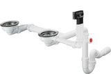 Hansgrohe Manuelle Ab- und Überlaufgarnitur Doppelbecken Granit D17-10 in Chrom – 1 1/2" Anschluss