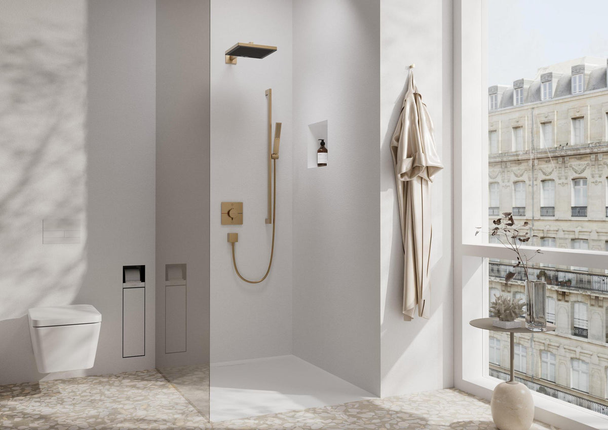 HANSGROHE Brausearm E 390 mm Chrom – Wandmontage mit Rosette