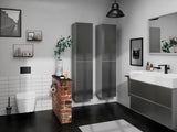 HANSGROHE Xevolos E Waschtischunterschrank 980 mm Eiche Dunkel Mattweiß mit PushOpen und SoftClose