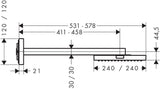 AXOR STARCK SHOWERCOLLECTION Kopfbrause 240 mm mit Brausearm DN15 Chrom – RainAir Strahl