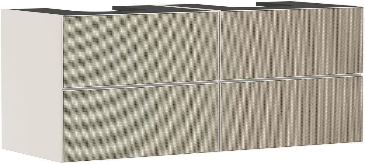 HANSGROHE Xevolos E Waschtischunterschrank 1370 mm mattweiß/eiche dunkel mit PushOpen und SoftClose