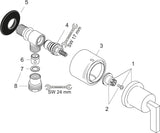 AXOR Citterio FIXFIT Schlauchanschluss DN 15 mit Absperrventil und Hebelgriff in Chrom