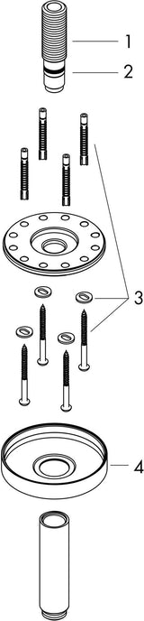 AXOR Deckenanschluss ShowerSolutions 100 mm Chrom – Für Duschkopf, Messing