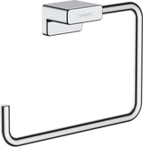 HANSGROHE AddStoris Handtuchring in Chrom – schwenkbar, Wandmontage, verdeckte Befestigung