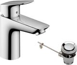HANSGROHE Logis Einhebel-Waschtischmischer 100 mit Zugstangen-Ablaufgarnitur, chrom