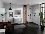 HANSGROHE Hochschrank Xevolos E 1160 mm mit PushOpen, Eiche dunkel/Weiß, grifflos