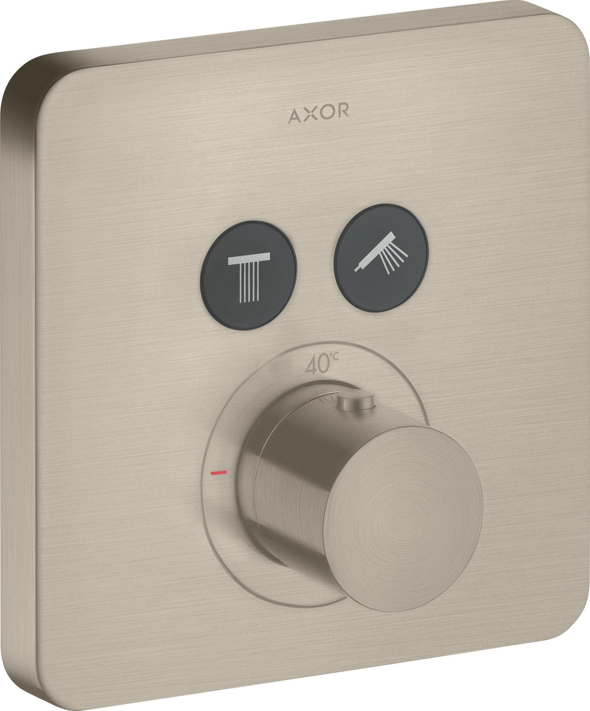 AXOR ShowerSelect Soft Thermostat für 2 Verbraucher – Chrom, Select-Button, quadratisch