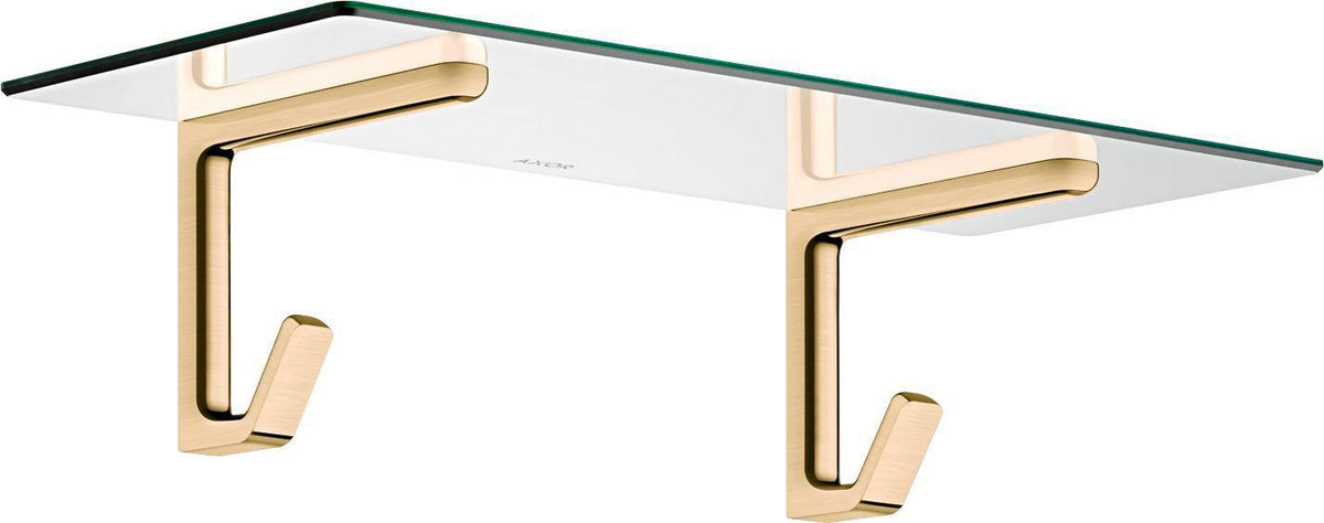 AXOR Universal Softsquare Badetuchablage 600 mm – Glasablage mit Haken in Chrom