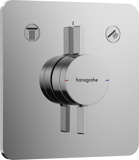 HANSGROHE Mischer DuoTurn Q Unterputz, 2 Verbraucher, chrom – Thermostatische Temperaturregelung