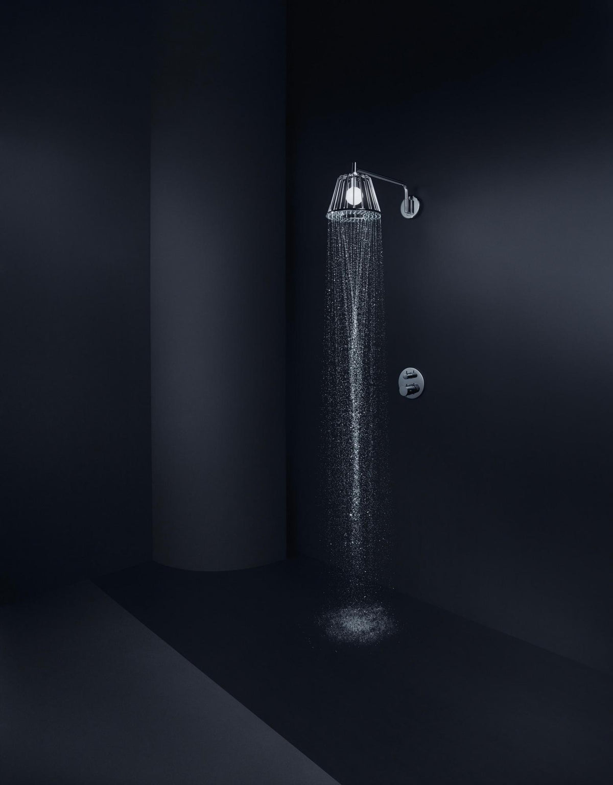 AXOR LampShower Nendo Kopfbrause 275 mm Chrom mit LED-Beleuchtung und Brausearm