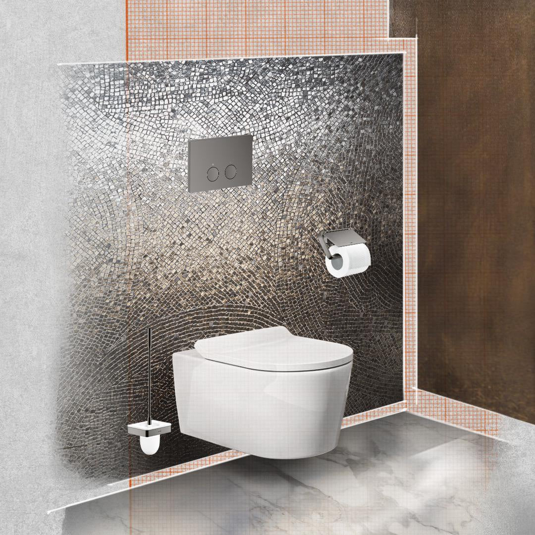 AXOR Universal Softsquare WC-Bürstenhalter Wandmontage verchromt mit Glaseinsatz