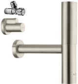 AXOR Designsiphon Set FLOWSTAR mit Eckventilen und Schubern, chrom – Flaschensiphon für Waschtische