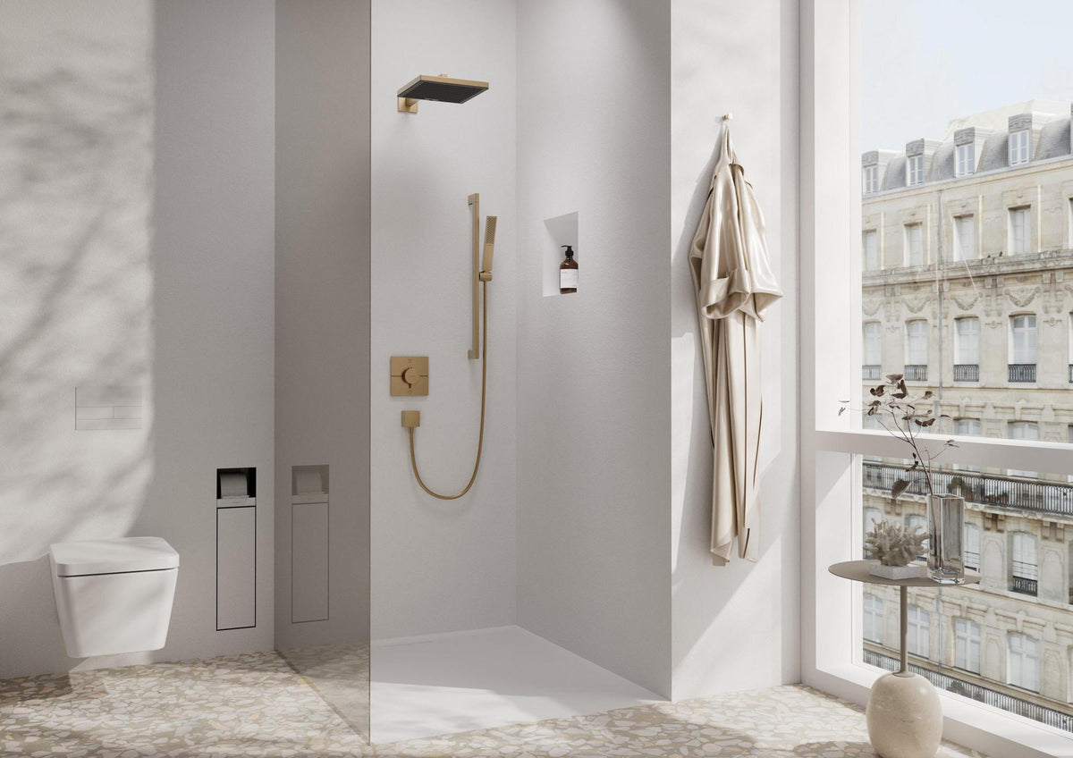 HANSGROHE Brausearm E 390 mm Chrom – Wandmontage mit Rosette