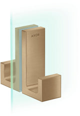 AXOR Universal Rectangular Duschtürgriff in polished gold optic – Metall, verdeckte Befestigung, 6–12 mm Glas