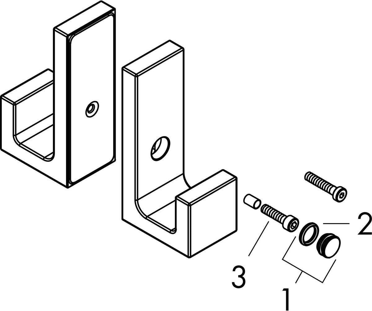 AXOR Universal Rectangular Duschtürgriff in polished gold optic – Metall, verdeckte Befestigung, 6–12 mm Glas