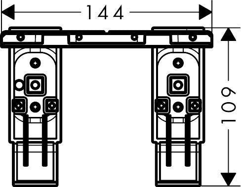 AXOR Universal Adapterset zur Montage von Accessoires auf Reling – chrom, Softsquare