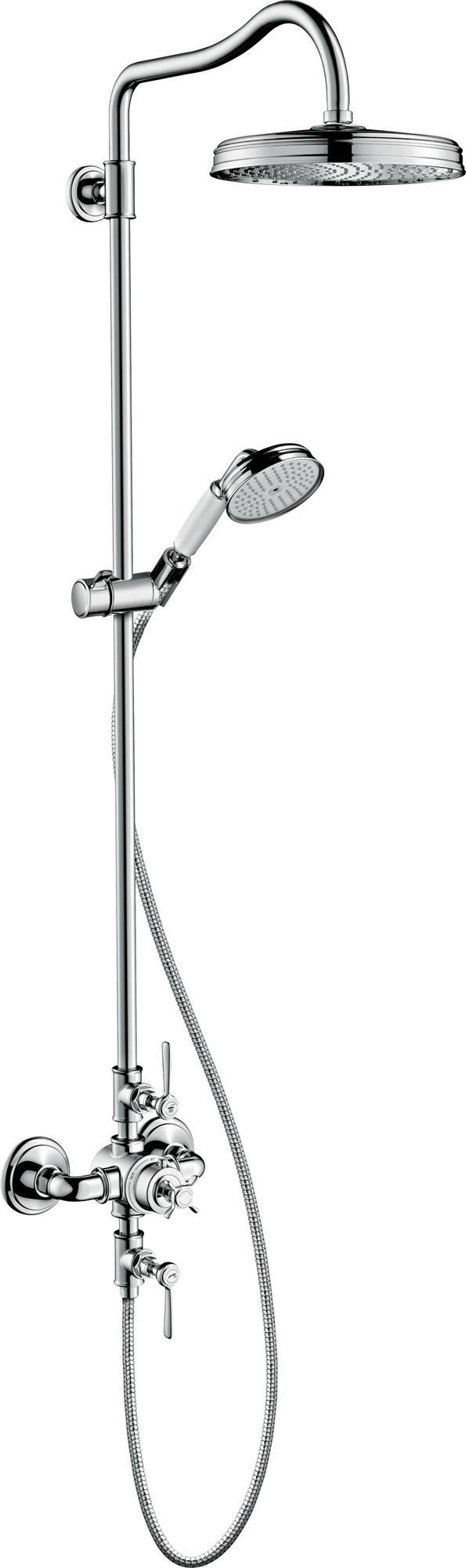 AXOR Montreux Showerpipe DN 15 mit Thermostat und 240 mm Kopfbrause in Chrom