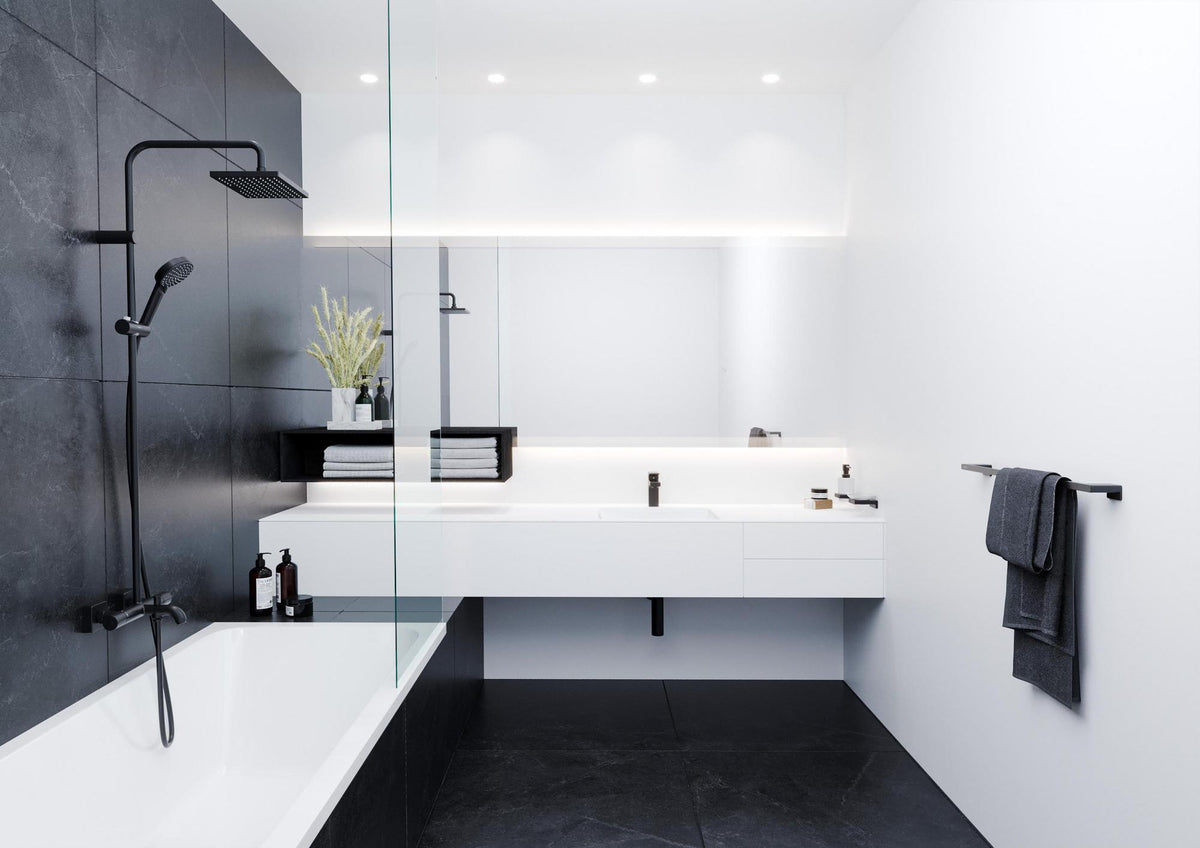 HANSGROHE Vernis Shape 100 Einhebel-Waschtischmischer mattschwarz mit Zugstangen-Ablaufgarnitur