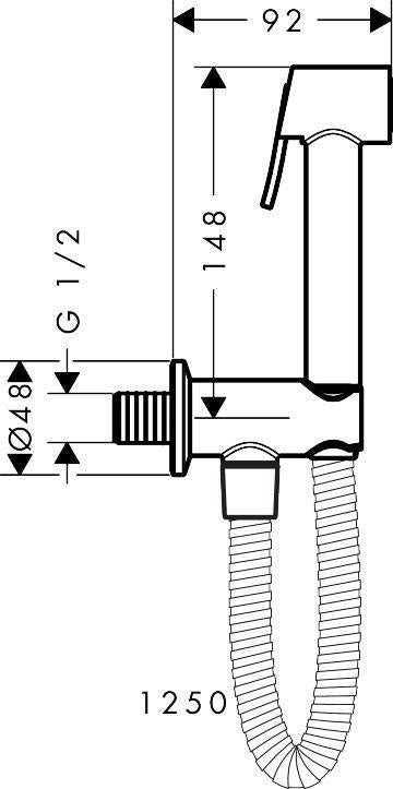AXOR Bidette Handbrause rund mit Brausehalter & Schlauch 1250 mm von Hansgrohe